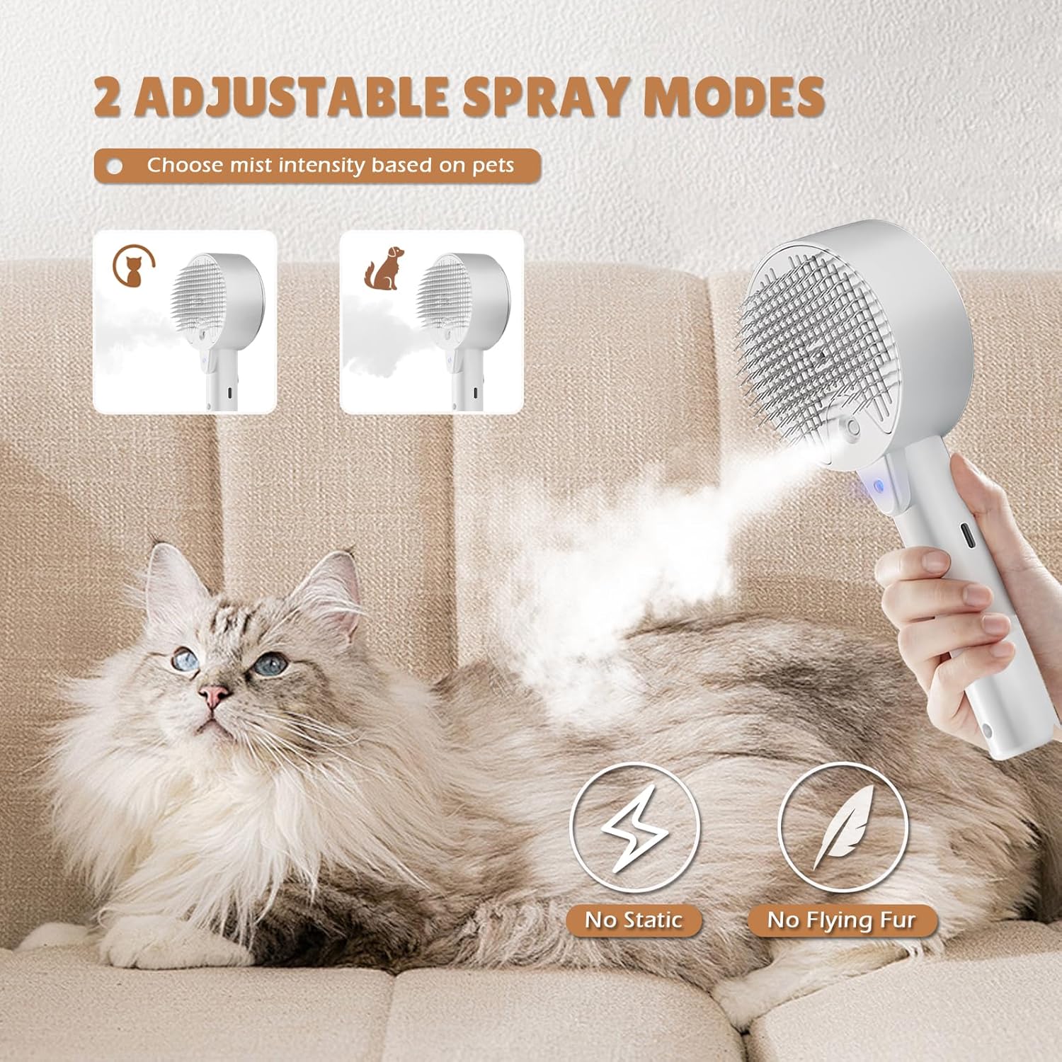Cat Steam Brush For Shedding Spritz Defur Comb