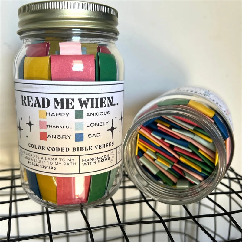 Handmade Bible Verses Jar 67 Color-coded Bible Verse