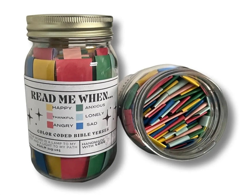 Handmade Bible Verses Jar 67 Color-coded Bible Verse
