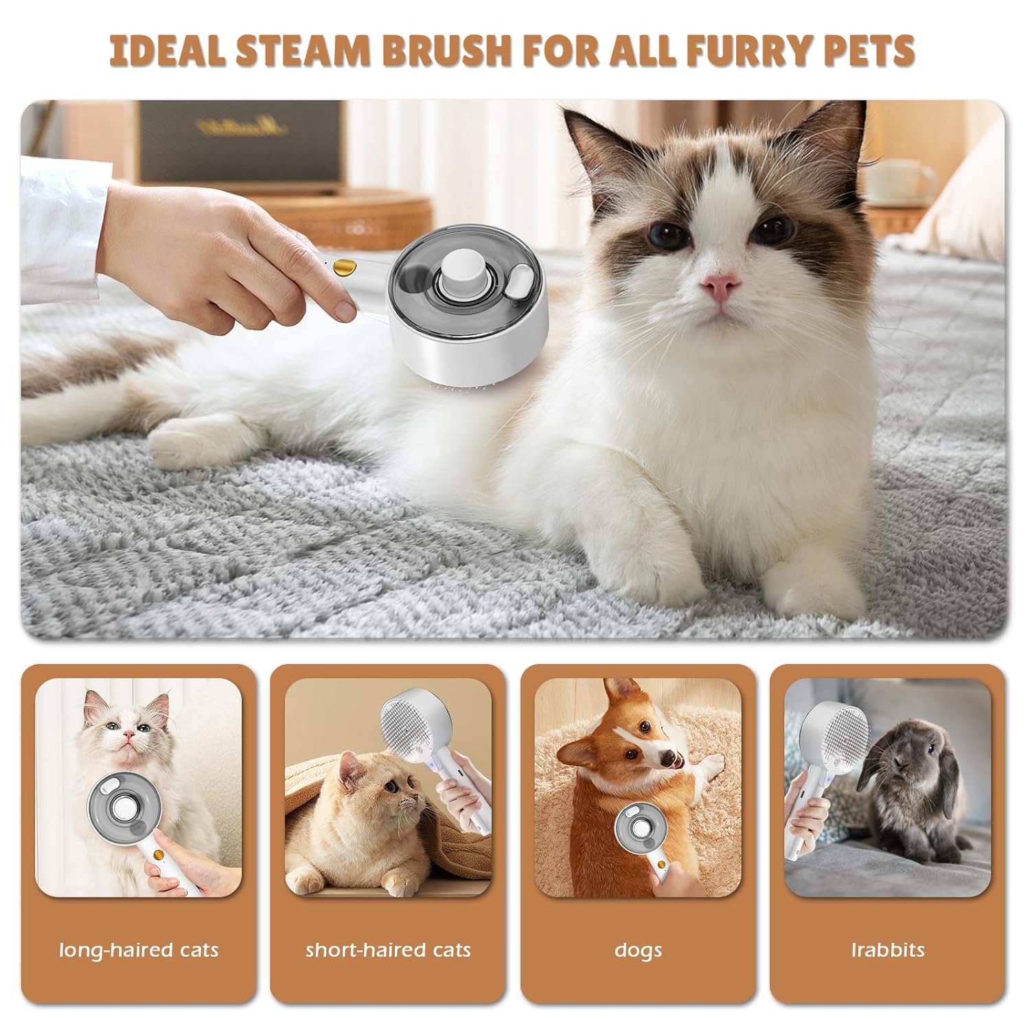 Cat Steam Brush For Shedding Spritz Defur Comb
